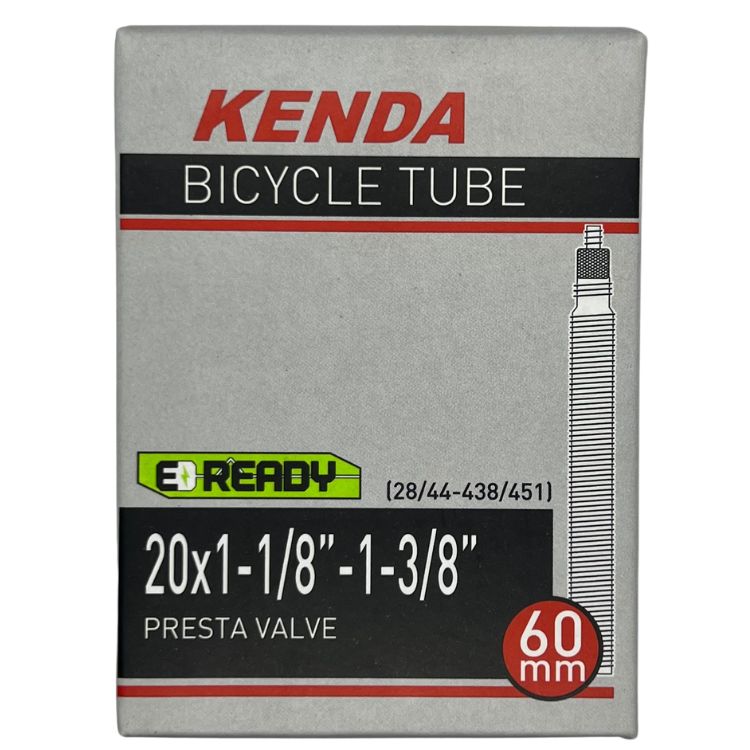 KENDA 20x1-1/8 - 1-3/8 (28/44 - 438/451) TUBE 60MM (FV) PRESTA VALVE
